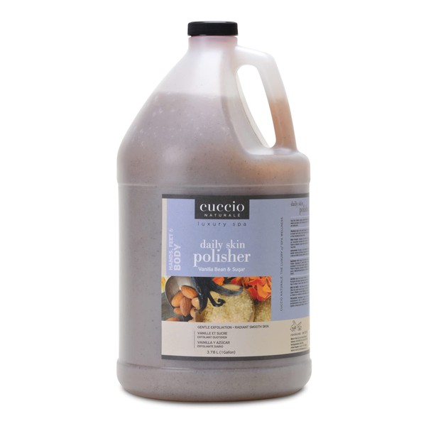 Cuccio Naturale Daily Skin Body Polisher - Soothes And Softens Your Skin - Gentle Exfoliation Process - Lifts Dead Cells From The Skin’s Surface - Radiant Skin - Vanilla Bean And Sugar - 1 Gallon