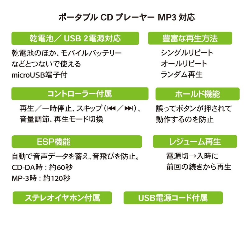 Ohm Electric AudioComm Portable CD Player MP3 Compatible CDP-400N 03-7240
