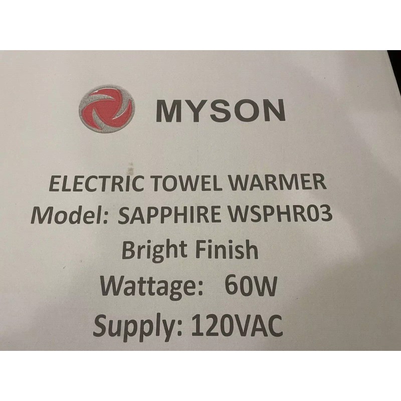 Myson WSPHR03 Towel Warmer Sapphire Gem Electric 3 Bar Wall