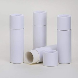 1/3 OZ White Kraft Paperboard Lip Balm/Salve/Cosmetic/Lotion Tubes x100