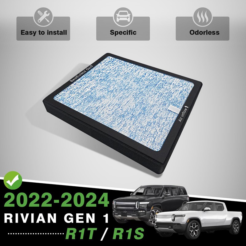 BestEvMod Air Filter Compatible with Rivian R1T & R1S Replacement