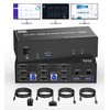 DisplayPort KVM Switch Triple Monitor 8K DP for 2 Computers