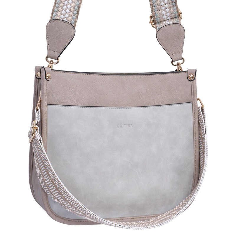 Caitina - Bolso bandolera de piel vegano para mujer, con