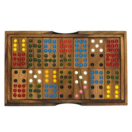 NUTTA - Dominoes Wooden Game 56 Tiles Classic Board Games Set for Adults and Teens Fun Indoor Outdoor Travel Camping Decorate Table Top Living Room Coffee Table Decor (Domino 56 Tiles)