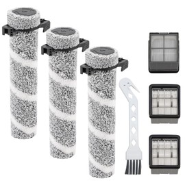 3930F 3933 3930 Roller Brushes & HEPA Filters Replacement Kit for BISSELL CrossWave OmniForce Edge Cordless Cleaner - Includes 3 HEPA Filters, 3 Brush Rolls, 1 clean Brush, Part No. 1640897, 1640066