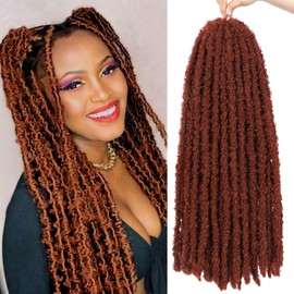 Forevery Butterfly Locs Crochet Hair 24 Inch Fairy Butterfly Locs 6 Packs Distressed Locs Pre Looped Crochet Hair for Black Women Crochet Butterfly Locs for Daily (24 Inch-6 Packs-30#)