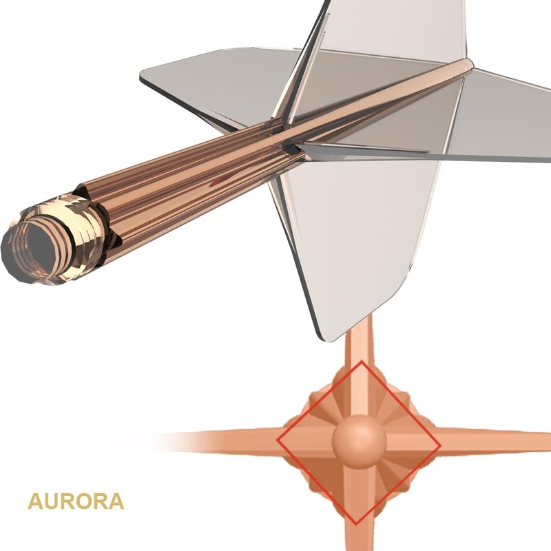 EMYTH Aurora Transparent Integrated Dart Flights and Shafts, No.2 Shape