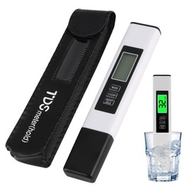 Tds Meter Water Testing Kits For Drinking Water 3-In-1 Water Tester Temperature And Ec Meter With Leather Case Digital Water Quality Tester For Aquariums Hydroponics 0-9990 Ppm, Red Light Indicator