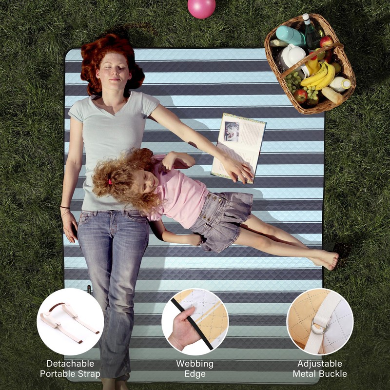HX&OD Extra Large Picnic Outdoor Blanket, 80”x60” Waterproof Picnic Mat