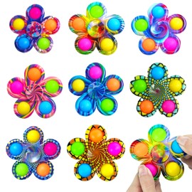 Fidget Spinners for Kids Bulk, 9 PCS Sensory Party Favors Pop Fidget Toys Easter Basket Stuffers Small Toys Easter Fillers Anxiety Stress Relief ADHD Autism Products for Boys Girls Teens Adults Gifts
