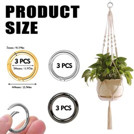 TICKLELY Pack of 9 Carabiner Hooks - Premium Stainless Steel Carabiner Round, Key Rings, Key Ring Carabiner in Gold, Large and Small Snap Hook