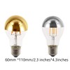 A60 Half Chrome Light Bulb 3 Pack,6 Watts(60W Equivalent)E27 Base