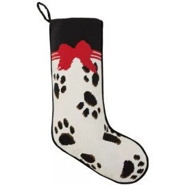 Peking Handicraft Black Paws On Christmas Stocking, 18-inch Length, Velvet