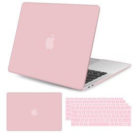 Seorsok Compatible with MacBook Air 13 Inch Model A1932 A2179 M1 A2337 Touch ID Release 2021 2020 2019 2018 Plastic Hard Shell Case Protective Cover&Keyboard Cover,Pink