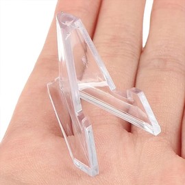 Pack of 26 Clear Display Easels, Acrylic Easel Stands, Plastic Stand Stand, Acrylic Card Stand, Transparent Mini Easels, for Display Cards, Pictures, Artwork, 56 x 54 x 35 mm