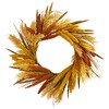 Nearly Natural 25 in. Sorghum Harvest Artificial Wreaths, Yellow