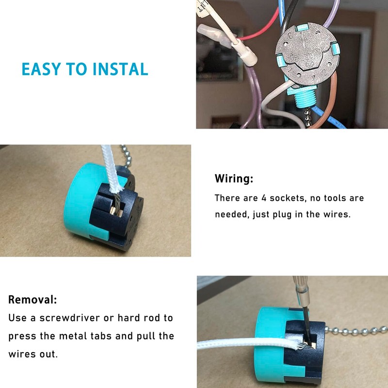 YukiHalu Ceiling Fan Pull Chain Switch 3 Speed 4 Wire,