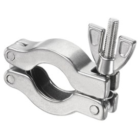 PATIKIL 1 Pack KF-16 Vacuum Clamp 304 Stainless Steel Durable Double Pin Hose Clamp with Clamping Nut for Clamping Ring Silver