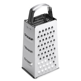 Fiskars Essential 1065589 Grater 4-Sided Stainless Steel Height 23 cm Silver Translucent