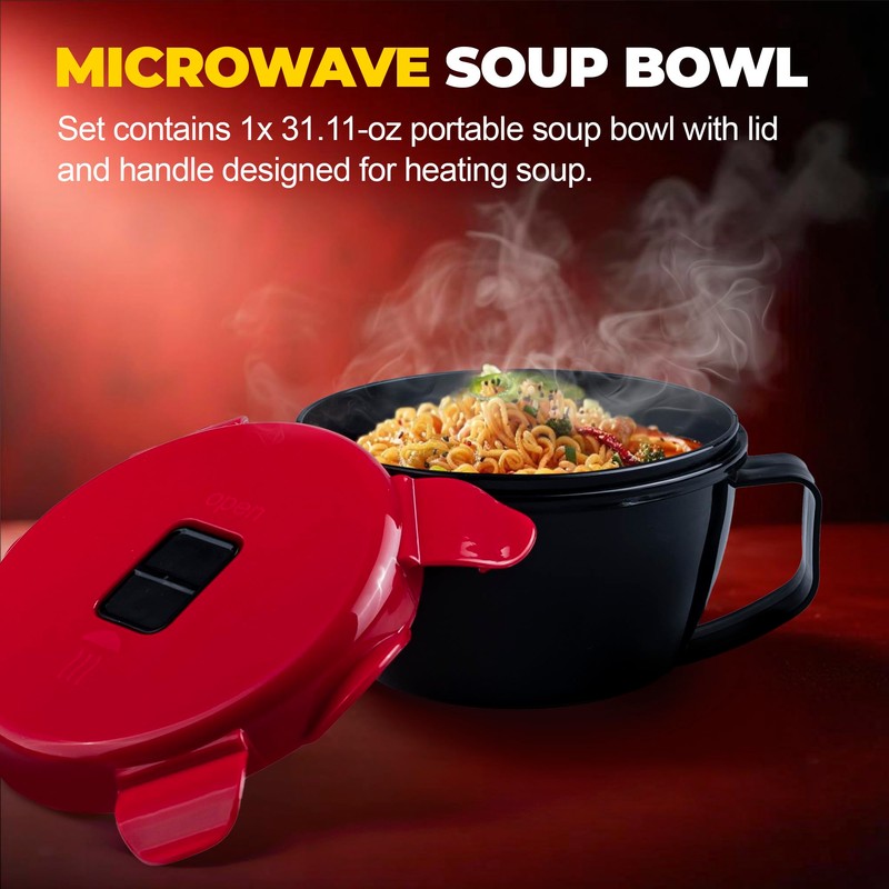 MATICAN Microwave Soup Bowl with Lid, Soup Mug with Lid,