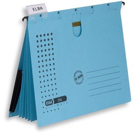 ELBA Mehrfach-Hängehefter chic, für A4, aus Karton, blau, 5er Pack