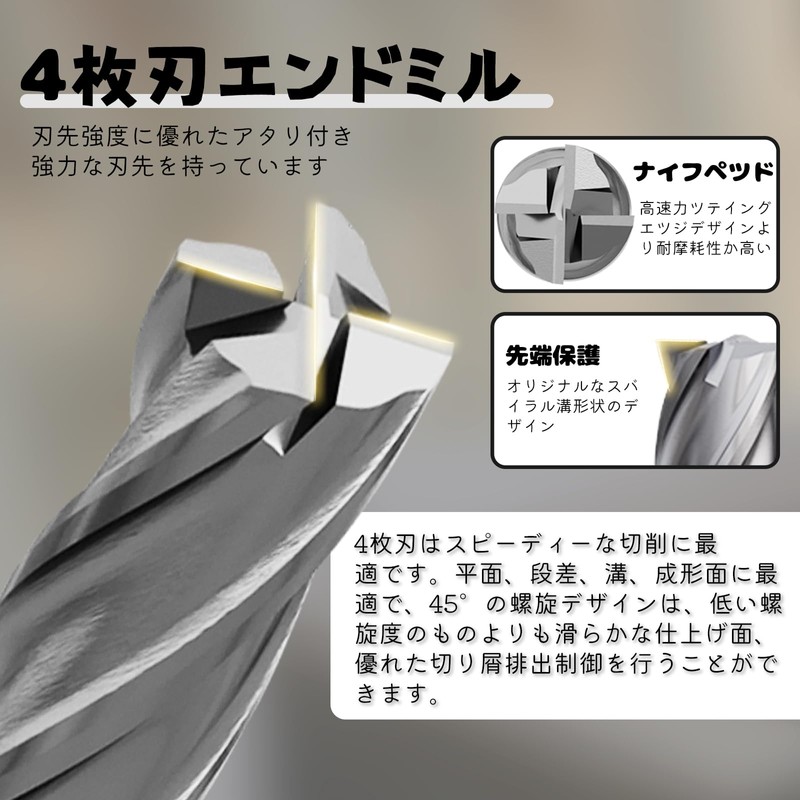CSOOM Square End Mill, Coated, Carbide Square End Mill, High