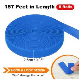 PATIKIL 6 Rolls 157Ft Carpet Marker Strips, Nylon Floor Tape for Areas and Flow Line Up for Classroom, Social Distance, Office, Blue