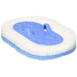 Daiya 058040 Bath Sponge, Spare Cleaner, Bath Cleaning Sponge, Finger Hanging Bath Cleaner, Bath Cleaner, Spare Cleaner, White/Blue, 5.9 x 3.9 x 1.2 inches (150 x 100 x 30 mm)