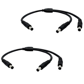IMIYORE DC Power Splitter 5.5mmx2.5mm 1Male to 2Male 12V Power Splitter for LED Strip Light CCTV Surveillance Camera Router 2pcs