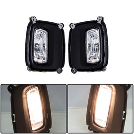 munirater 2-Pack Front Driving Fog Light Assembly with Bulbs Bezel Set Driver and Passenger Side Replacement for 2014-2015 Kia Sorento