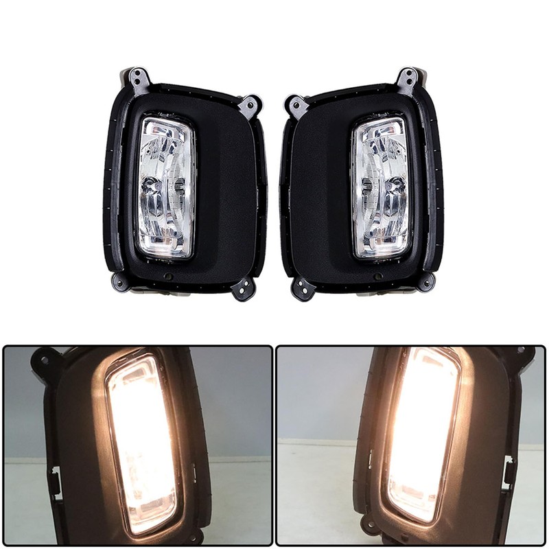 munirater 2-Pack Front Driving Fog Light Assembly with Bulbs Bezel