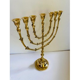 Solid Brass Menorah14, 7548,Ancient Design, Candles Holder from Israel,