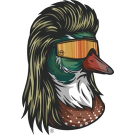 STICKY DUDE Duck Mullet Sticker Fishing Sticker, 5 inches - Yeti Cup Vinyl Waterproof Decal Car Laptop Wall Window Bumper Sticker