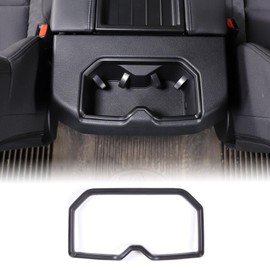 Aunginsy Car Rear Seat Central Armrest Cup Holder Cup Trim Frame Cover Compatible with Toyota Tundra/Sequoia 2022-2023 Back Center Console Cup Holder Decorative Sticker ABS Interior Truck Accessories