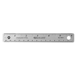 Westcott Stainless Steel Office Ruler with Non Slip Cork Base, 6-Inch (10414)