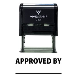 Approved by Self Inking Rubber Stamp (Black Ink) - X-Large 5 Pack