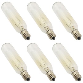 BLLNDX 6PCS US Standard Salt Lamp Bulbs T6 110V 120V 15W E12 Miniature Bulbs Dimmable Transparent Tube Suitable for Replacement Lamps Household Appliance Lighting Salt Lamps