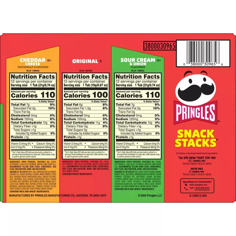 Pringles Snack Stacks Variety Pack Chips, 0.67 oz., 36 ct.