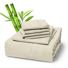 Sacred Thread 6 PC Rayon Derived from Bamboo Bed Sheets Set, Vegan, Cooling, and Organic Bedding for Home and Hotels, +50 Vibrant Colors for Cooling Bed Sheets