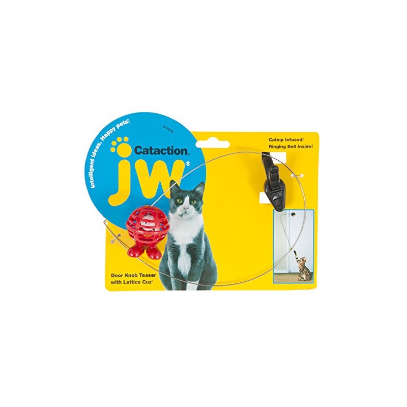 JW Cataction Doorknob Teaser with Cuz Toy, Multicolor, One Size,