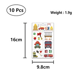 10 Pcs Fire Fake Tattoo Firefighter Temporary Tattoos Waterproof Firetruck Tattoo Sticker for Fire Education Theme Party
