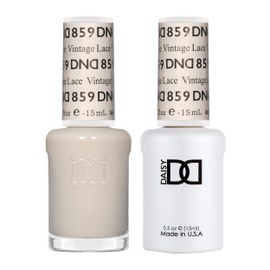 DND Gel Polish Set, Sheer Collection, UV/LED Gel Polish and Air Dry Nail Lacquer, Matching Chip-Free Polish Duo, 859 Vintage Lace, 0.5 Fl Oz