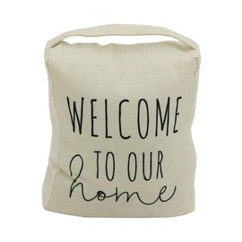 Welcome to Our Home Door Stop with Handle|Decorative Weighted Fabric Door Stopper for Bedroom,Living Room and Exterior Doors