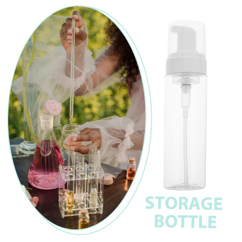 SAFIGLE 2pcs Clear Foaming Pump Bottle Refillable Travel Dispenser for