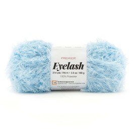 Premier Yarns Eyelash Yarn, Made of Polyester, Bulky Yarn for Crocheting and Knitting, Perfect for Toy and Decorative Accents, Sky, 3.5 oz, 214 Yards