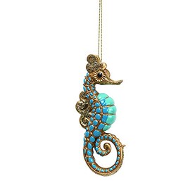 Comfy Hour Under The Sea Collection 6" Ocean Wild Animal Seahorse Ornaments, Summer Decoration, Resin