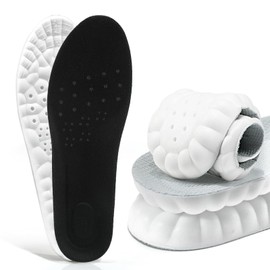 2 Pairs Memory Foam Insoles Shock Absorption Flexible Replacement Insoles Arch Support Cushioning Sports Insoles Soft Comfortable Breathable Inserts (Women: UK 2-6)