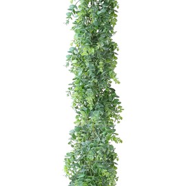 KuiMen Artificial Eucalyptus Garland, Greenery Garland, Faux Vines Hanging Boxwood Green Garland 6 Feet Fake Greenery Garland for Wedding Backdrop Arch Wall Decor, UV Protected Indoor Outdoor