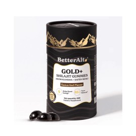 BetterAlt Gold+ Shilajit Resin Gummies with Ashwagandha-60 Gummies