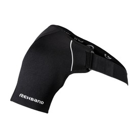 Rehband Shoulder Brace for Men and Women, Adjustable Neoprene Shoulder Support for Everyday and Sports, Bandage Shoulder for Left and Right, Colour: Black, Size: L, Side: Left